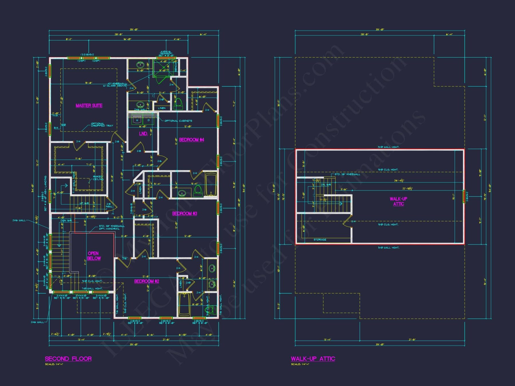 Craftsman Home Plan with 2 Floors, Open Layout, and CAD Designs