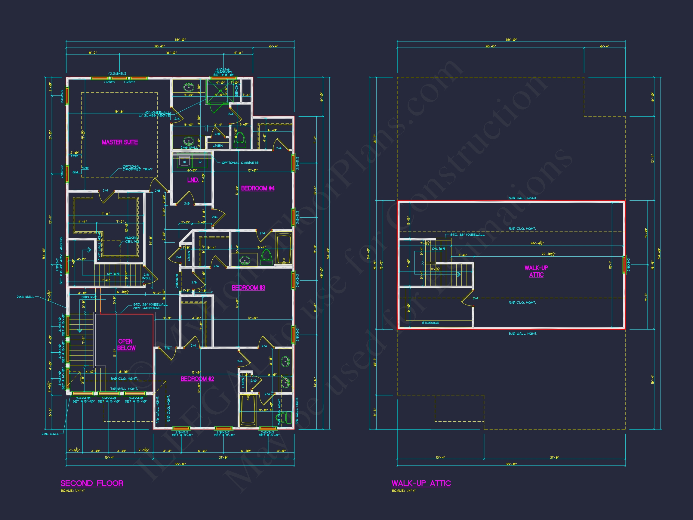 Craftsman Home Plan with 2 Floors, Open Layout, and CAD Designs