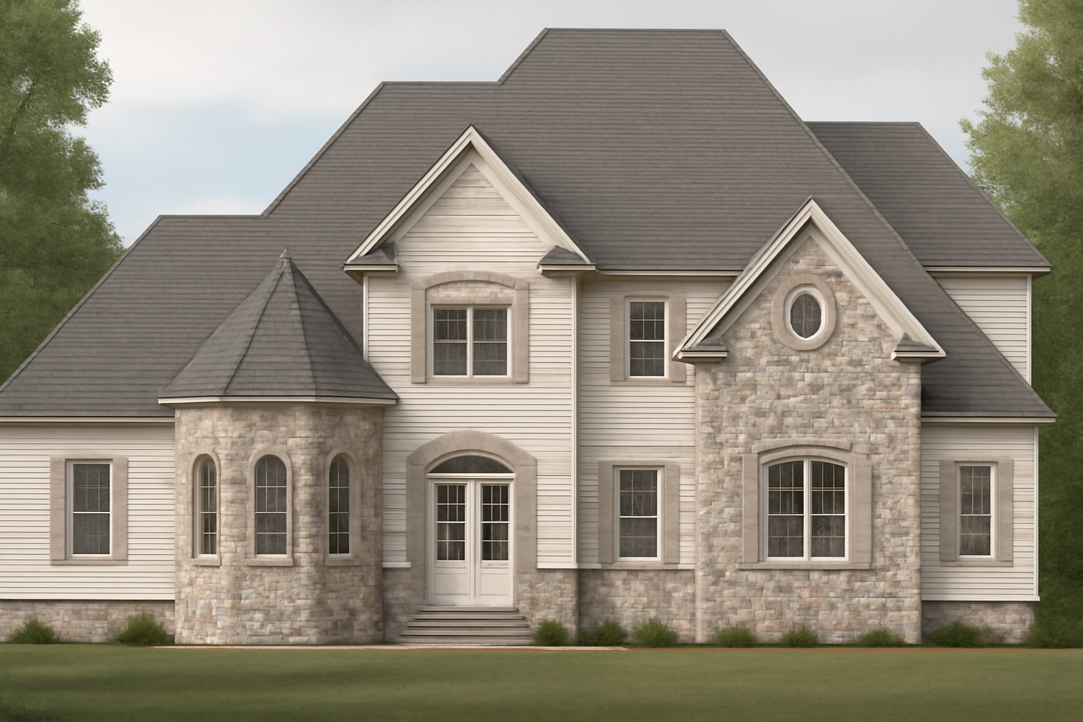 Elegant 2-Story Home Plan with 5 Bedrooms and CAD Designs