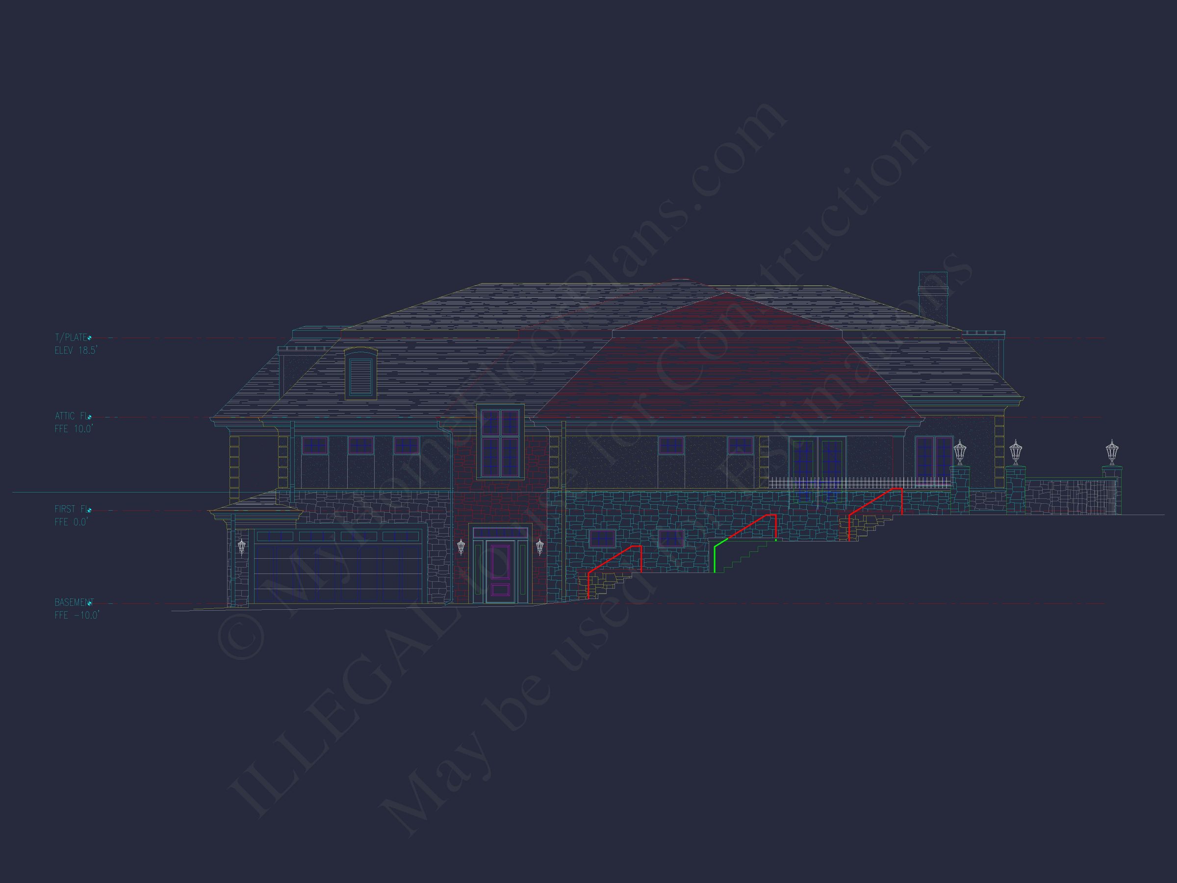 Modern Duplex Home Plan with Open Floor Plan & Detailed CAD Designs