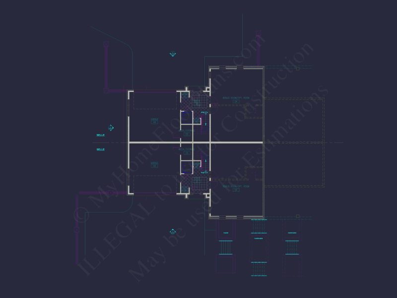Modern Duplex Home Plan with Open Floor Plan & Detailed CAD Designs