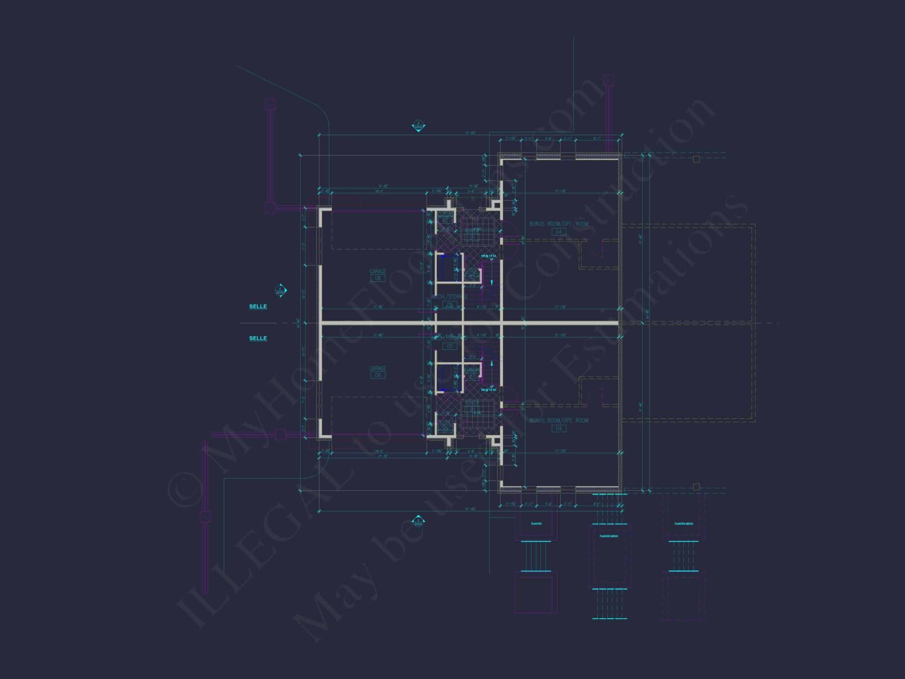 Modern Duplex Home Plan with Open Floor Plan & Detailed CAD Designs