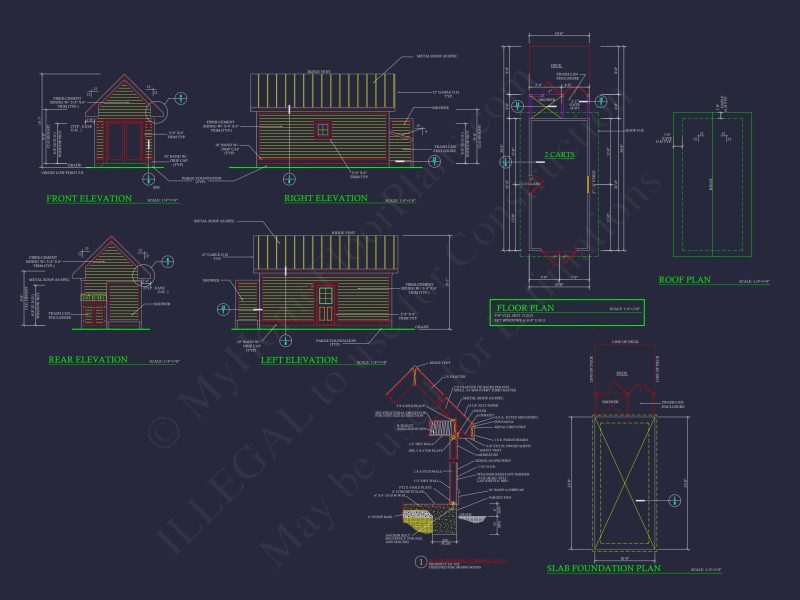Modern Golf Cart Plan with CAD-Ready Architecture Design