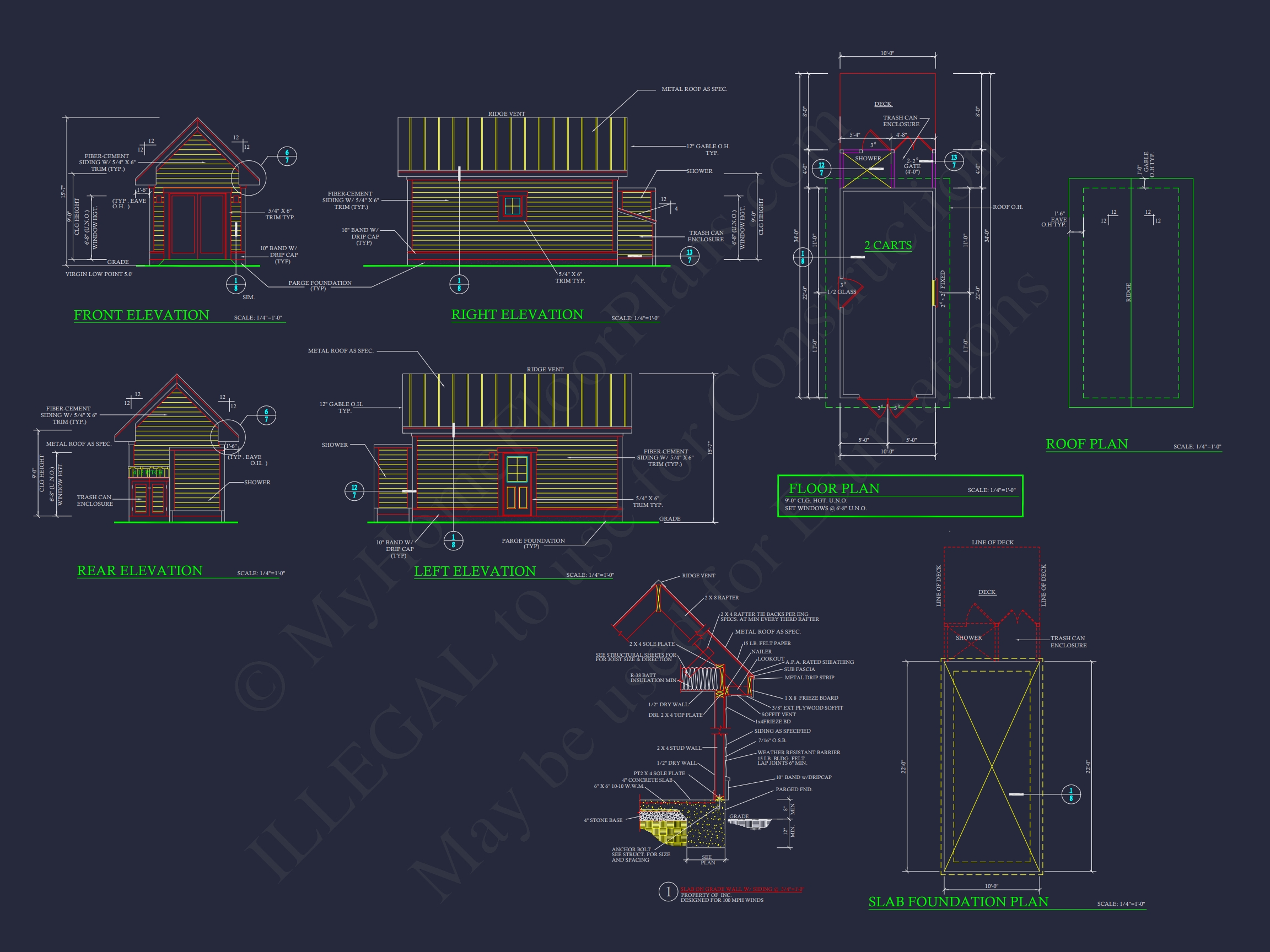 Modern Golf Cart Plan with CAD-Ready Architecture Design