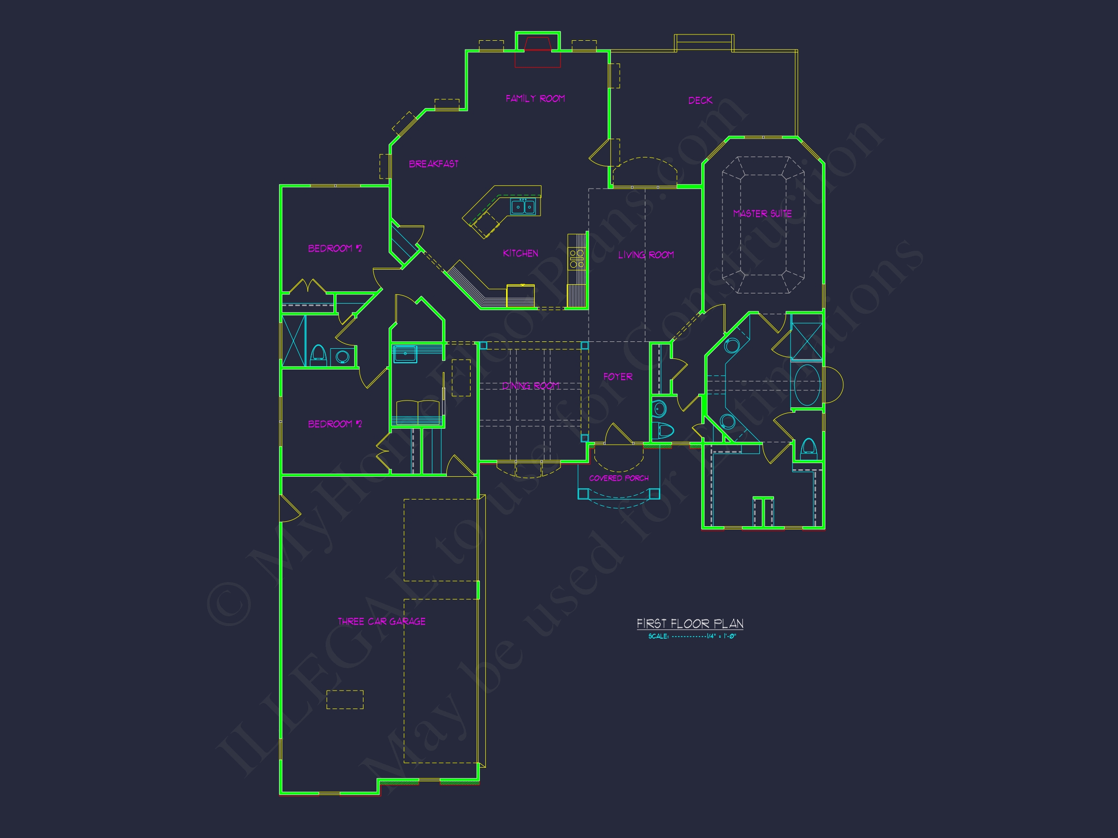 Elegant Home Blueprint with Floor Plan | CAD Architecture Designs