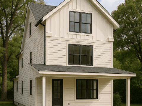 Efficient 3-Story House Plan with Craftsman Charm and CAD Blueprints