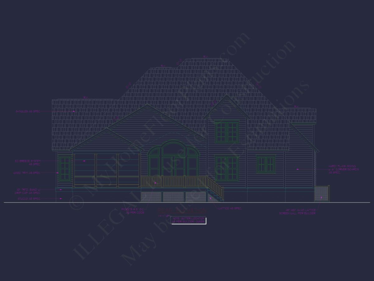 Spacious Home Plan with 2 Stories, 3 Bedrooms & CAD Designs