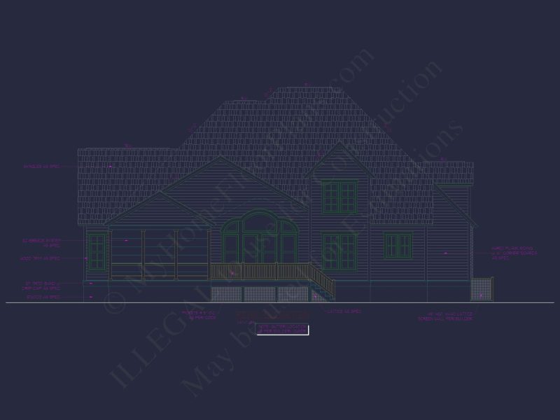 Spacious Home Plan with 2 Stories, 3 Bedrooms & CAD Designs
