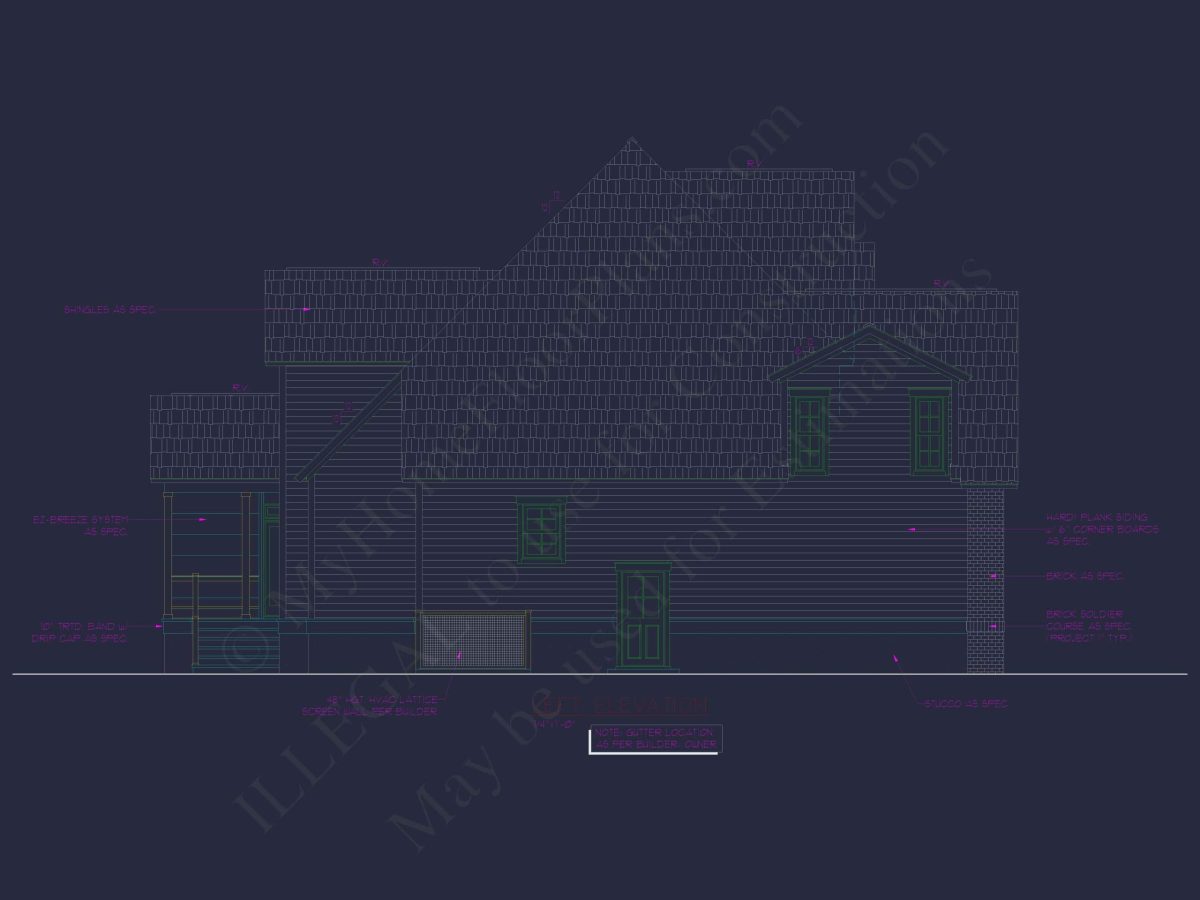 Spacious Home Plan with 2 Stories, 3 Bedrooms & CAD Designs