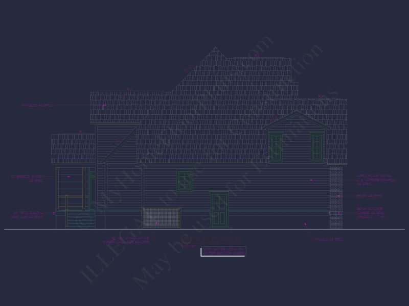 Spacious Home Plan with 2 Stories, 3 Bedrooms & CAD Designs