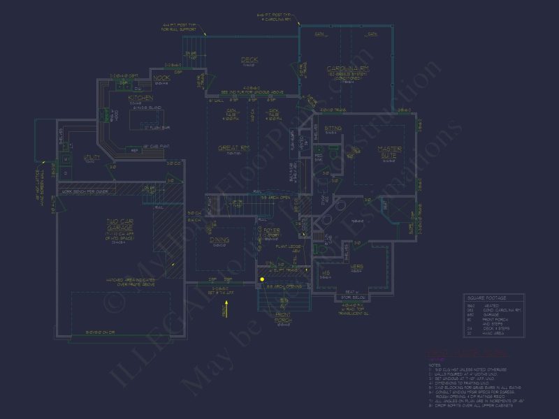 Spacious Home Plan with 2 Stories, 3 Bedrooms & CAD Designs