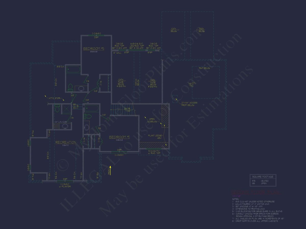 Spacious Home Plan with 2 Stories, 3 Bedrooms & CAD Designs