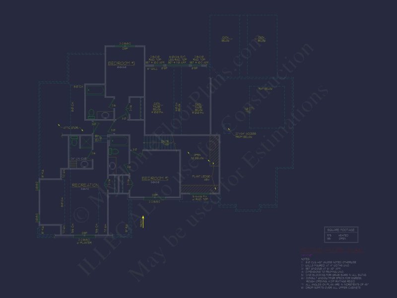Spacious Home Plan with 2 Stories, 3 Bedrooms & CAD Designs
