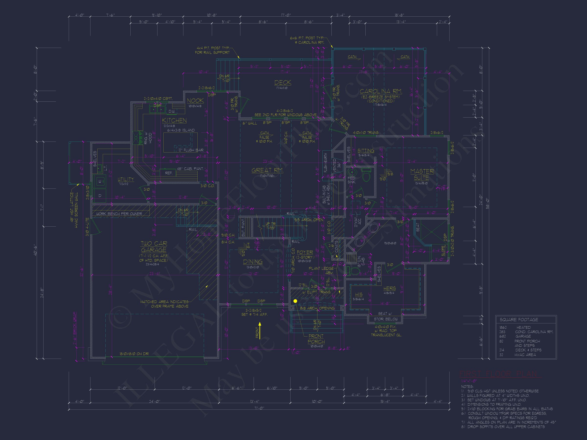 Spacious Home Plan with 2 Stories, 3 Bedrooms & CAD Designs