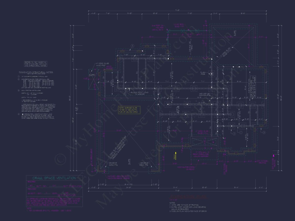Spacious Home Plan with 2 Stories, 3 Bedrooms & CAD Designs