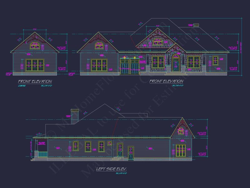 Modern Craftsman Home Plan with Spacious Floor Design and CAD Blueprint