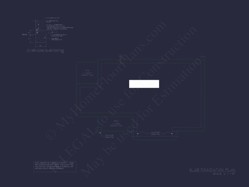 Ranch Style CAD Floor Plan for Dream Home Design and Blueprint