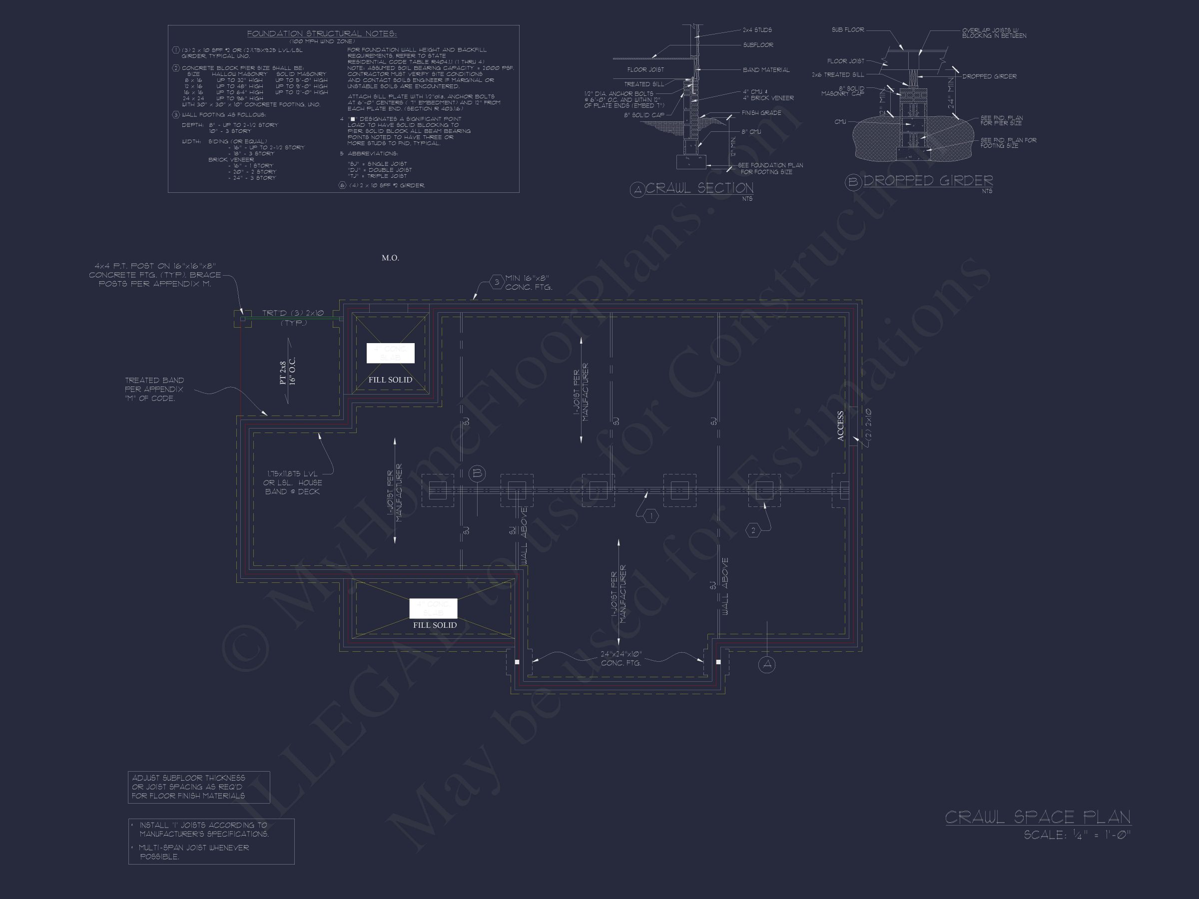 Ranch Style CAD Floor Plan for Dream Home Design and Blueprint