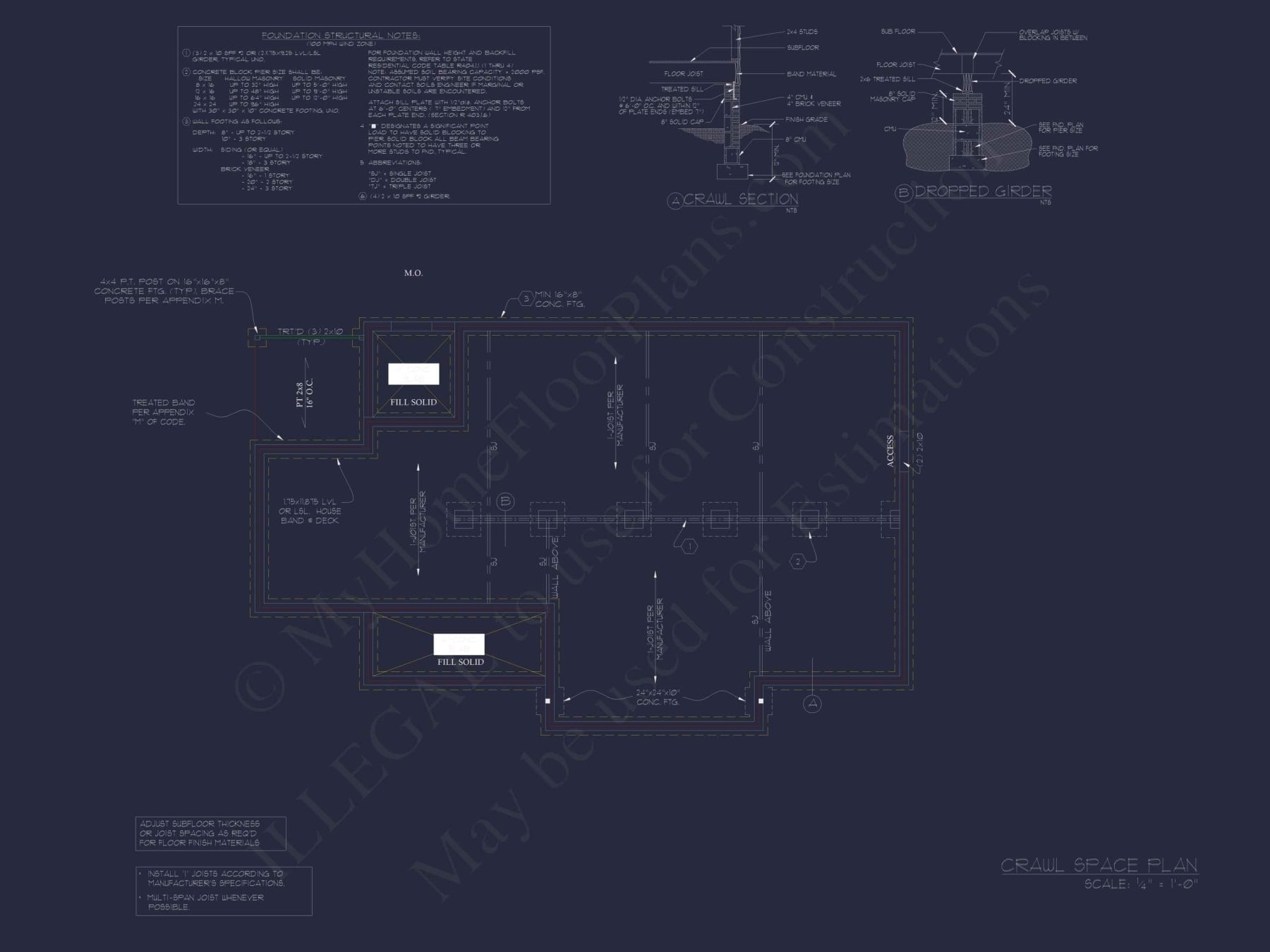 Ranch Style CAD Floor Plan for Dream Home Design and Blueprint