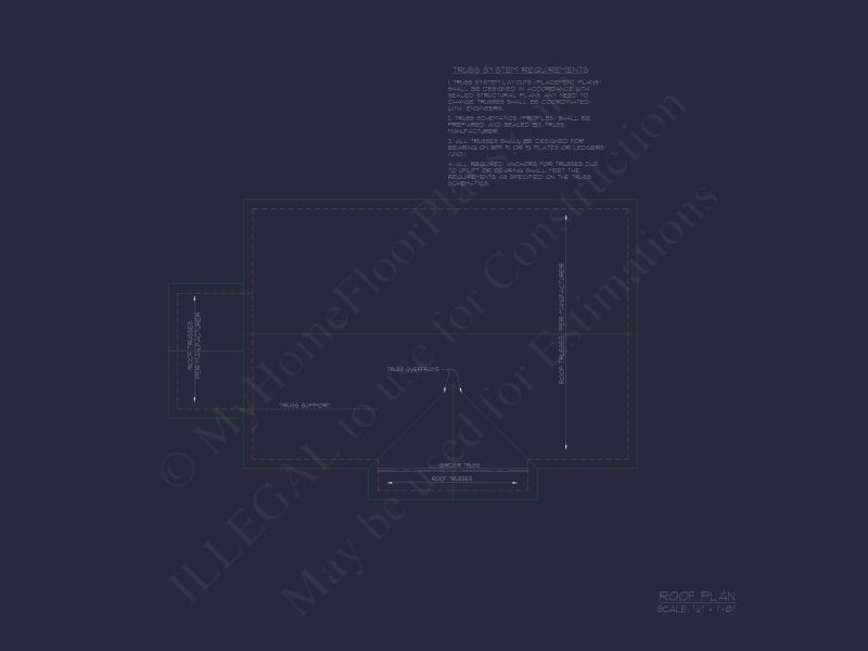 Ranch Style CAD Floor Plan for Dream Home Design and Blueprint