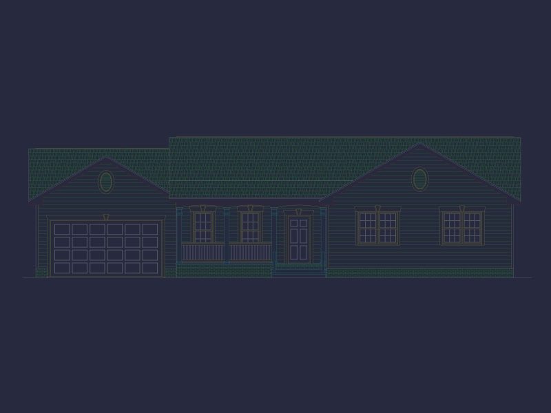 Beautiful Ranch House Floor Plan with CAD Designs & Blueprint