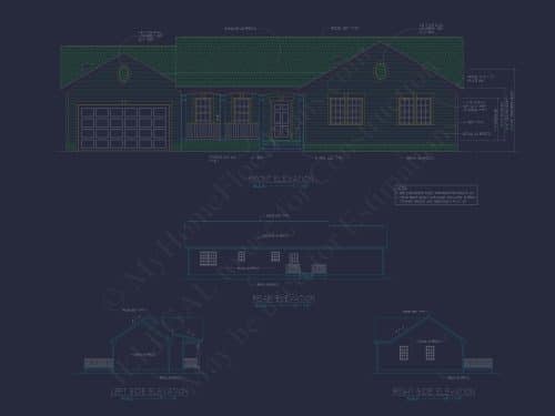 Beautiful Ranch House Floor Plan with CAD Designs & Blueprint