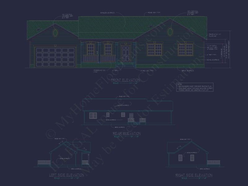 Beautiful Ranch House Floor Plan with CAD Designs & Blueprint