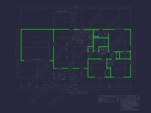 Beautiful Ranch House Floor Plan with CAD Designs & Blueprint