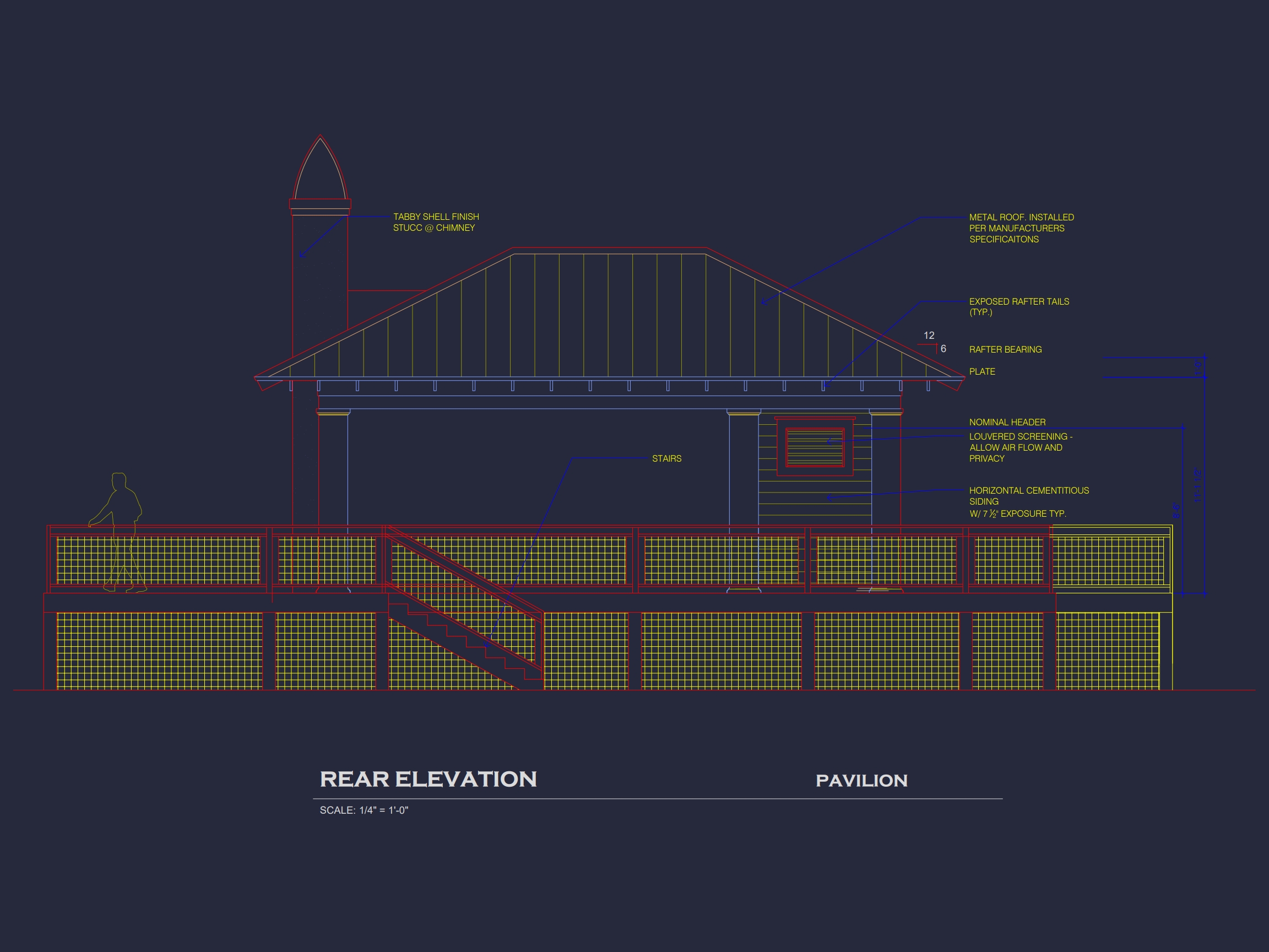 Elegant Pavilion Home Plan: Architectural Blueprint CAD Designs