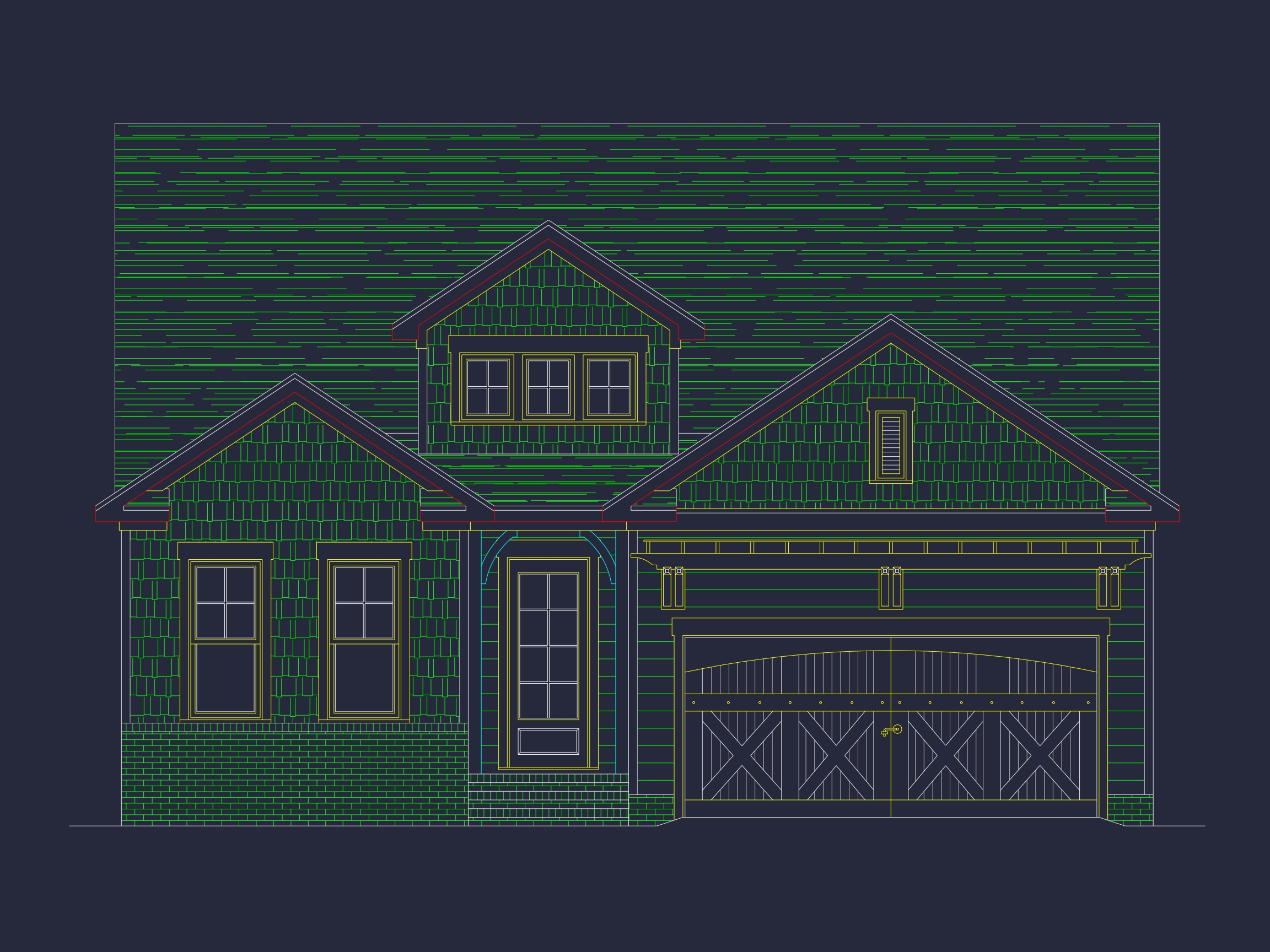 Stunning Craftsman Floor Plan With 2-Car Garage and CAD Design