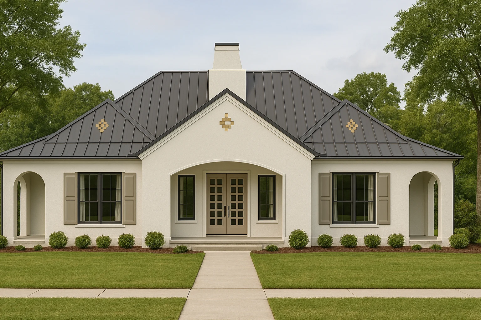 Modern French Home Plan - 3-Bed, 2.5-Bath, 2400 SF