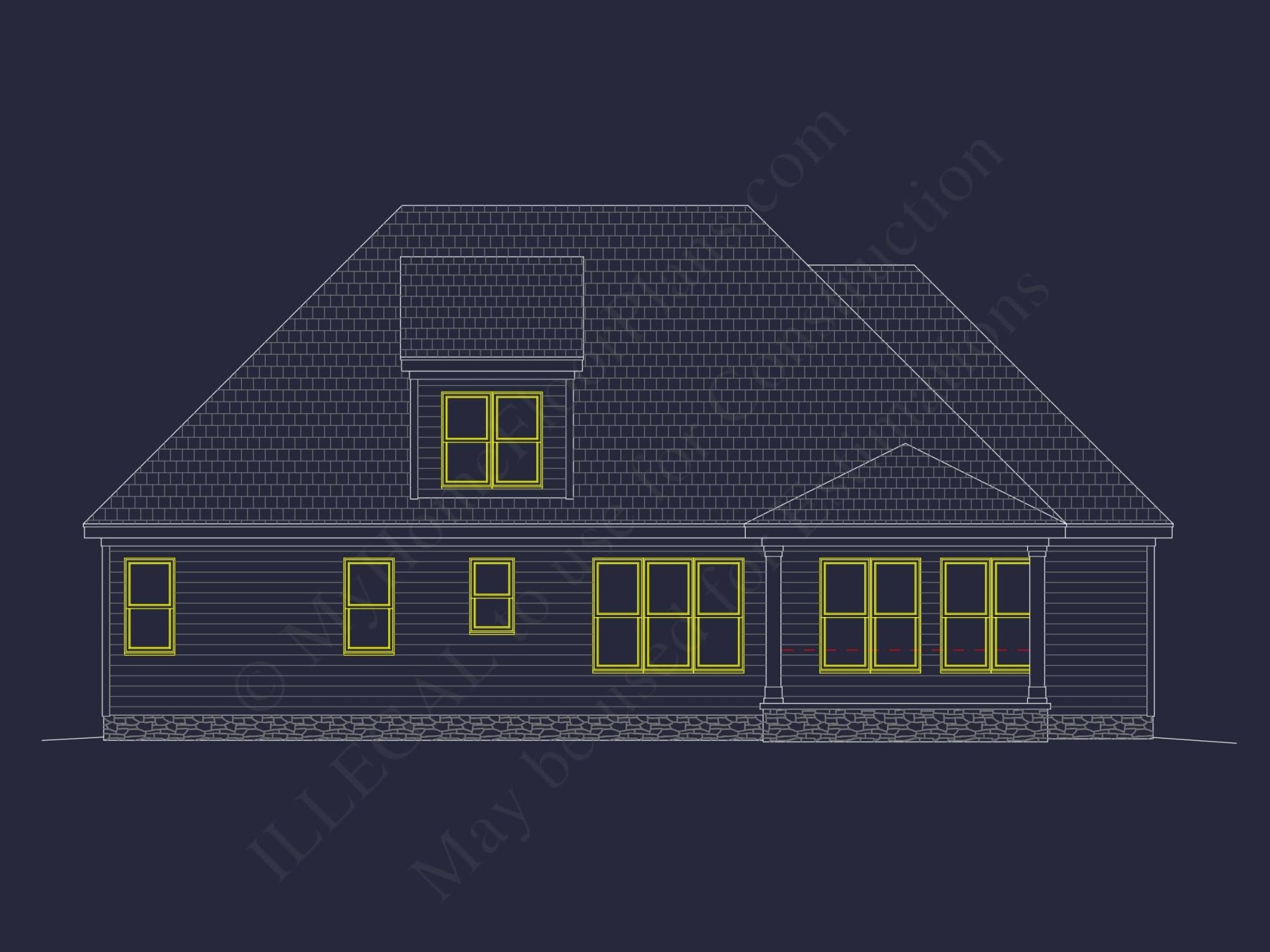 1.5-Story House Plan with Open Layout and CAD Blueprints