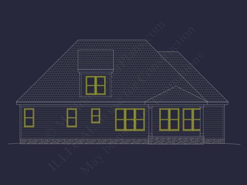 1.5-Story House Plan with Open Layout and CAD Blueprints