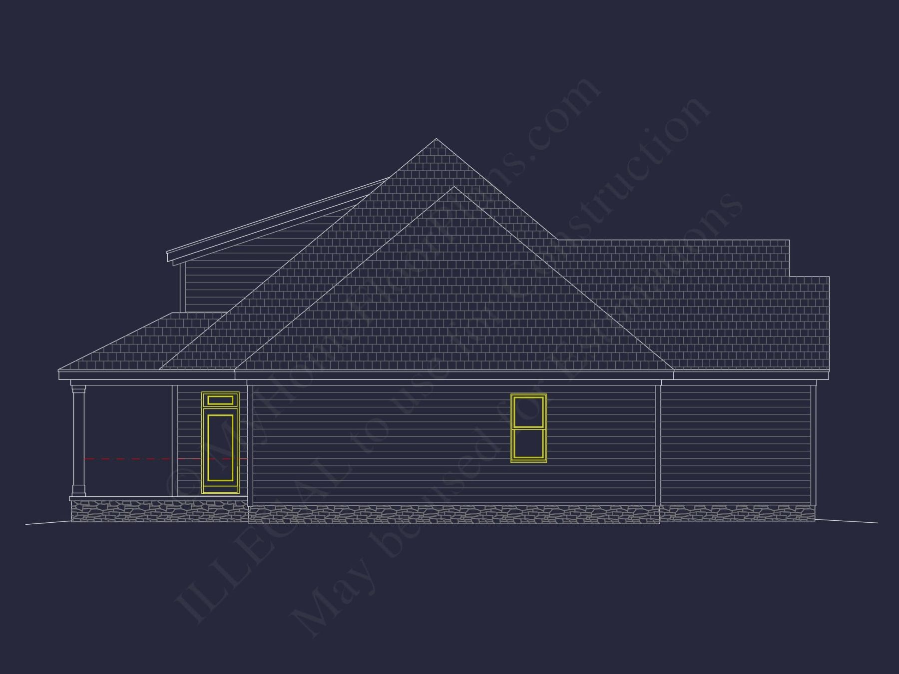 1.5-Story House Plan with Open Layout and CAD Blueprints
