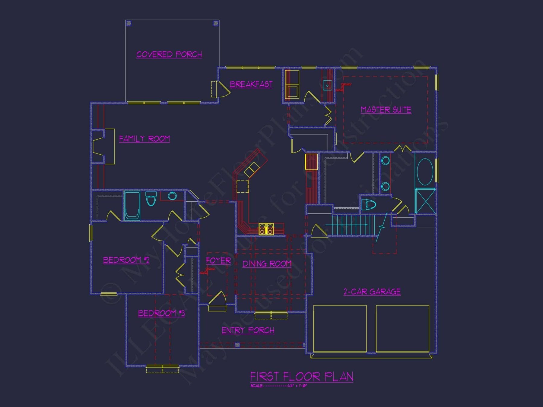 1.5-Story House Plan with Open Layout and CAD Blueprints