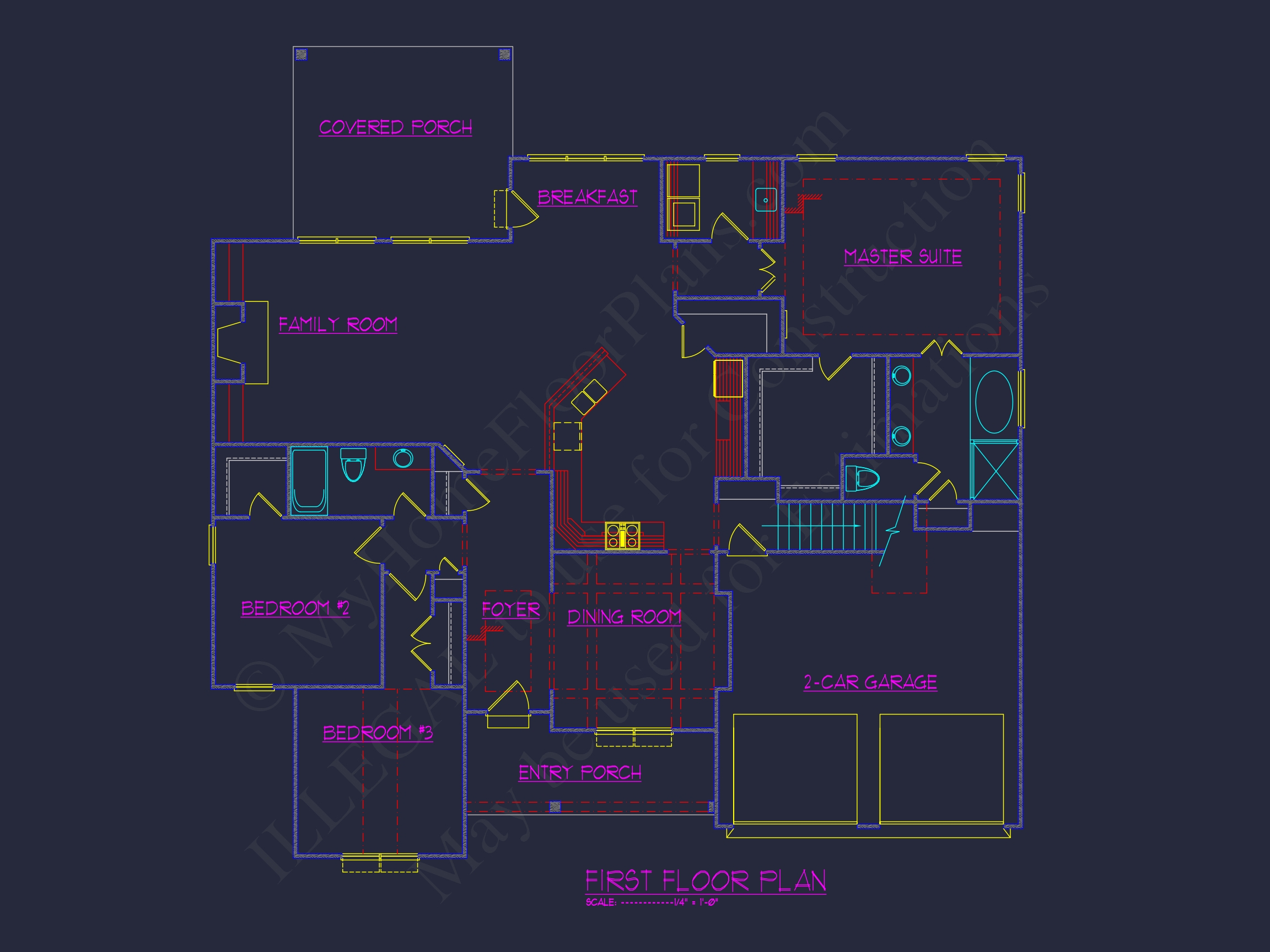 1.5-Story House Plan with Open Layout and CAD Blueprints