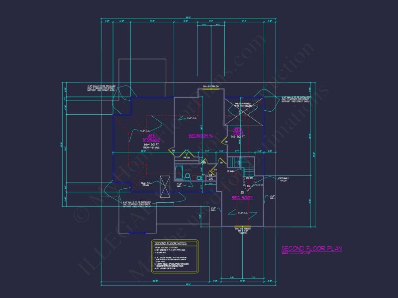 1.5-Story House Plan with Open Layout and CAD Blueprints