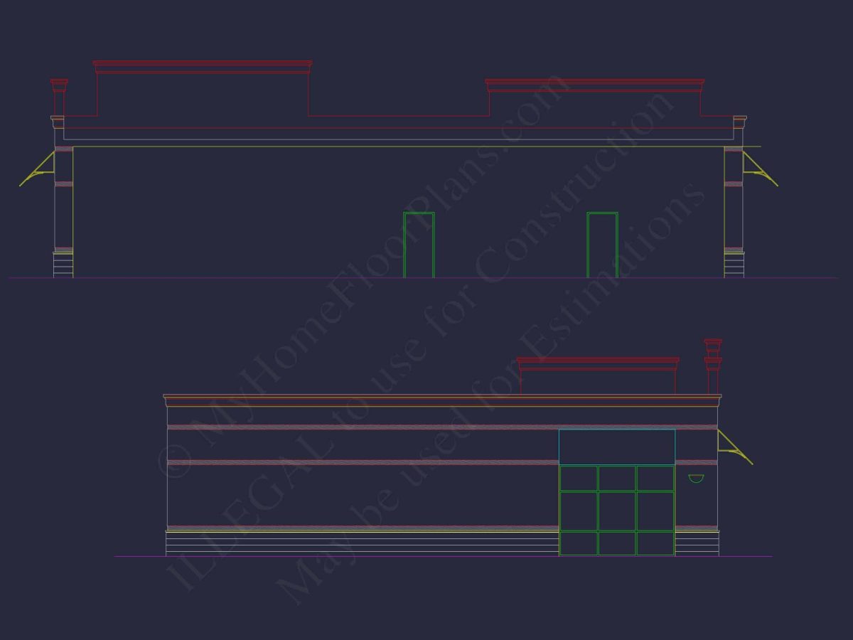 Modern Commercial Building Blueprint with CAD Designs