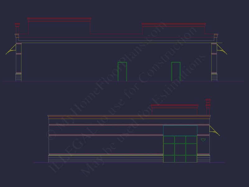 Modern Commercial Building Blueprint with CAD Designs