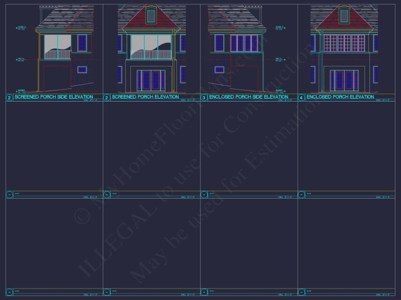 Elegant Duplex House Plan with Colonial Revival Architecture