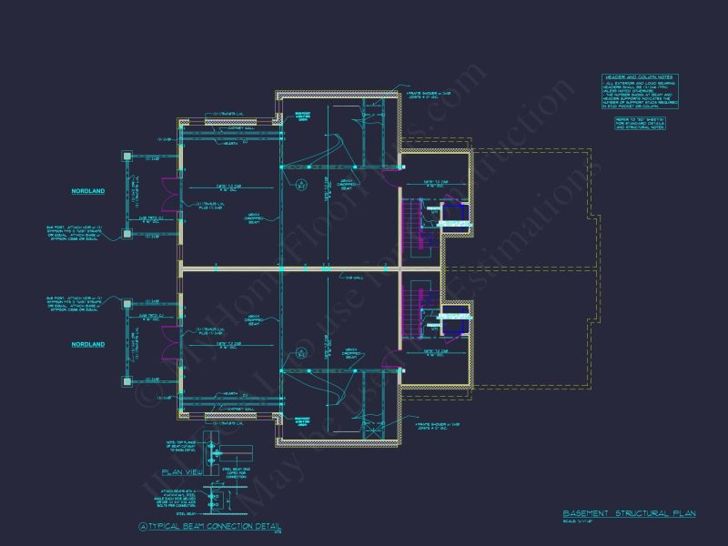 Elegant Duplex House Plan with Colonial Revival Architecture