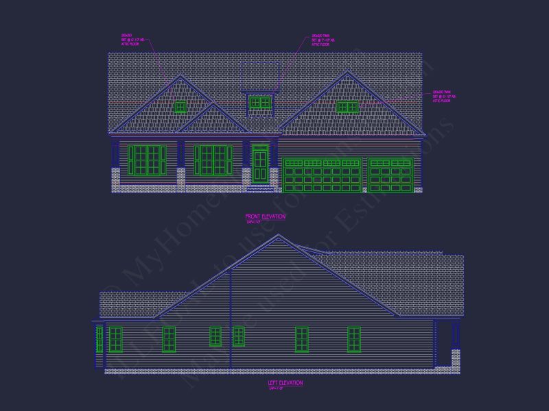 Spacious 3-Bedroom Home Floor Plan with CAD Designs