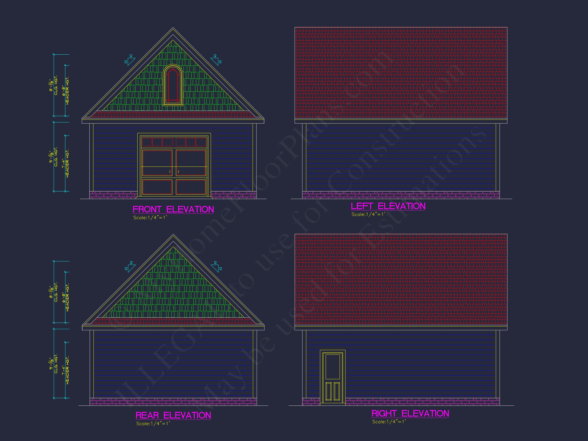 Functional Garage Floor Plan with 2 Bays and CAD Blueprint Designs
