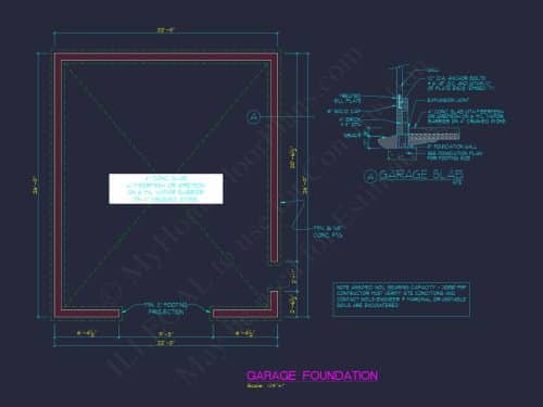 Functional Garage Floor Plan with 2 Bays and CAD Blueprint Designs