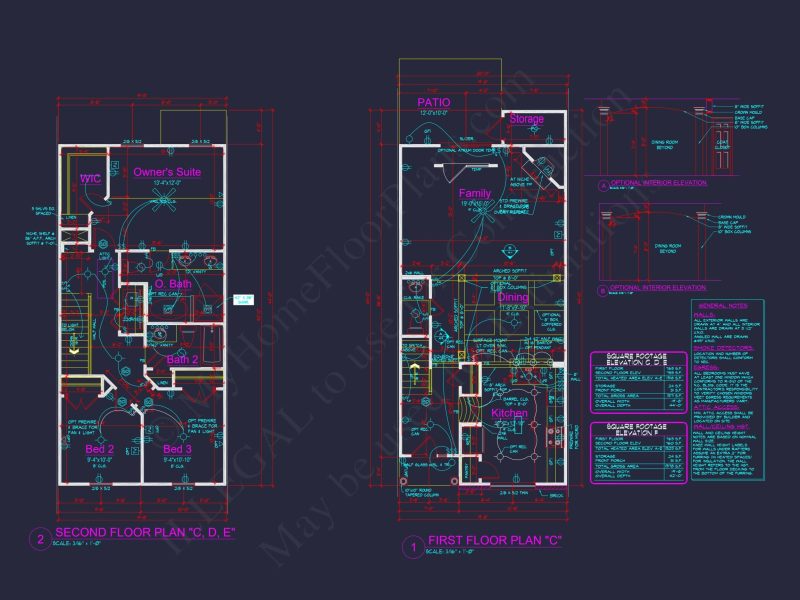Stylish 2-Story Townhome Plan with Craftsman Design