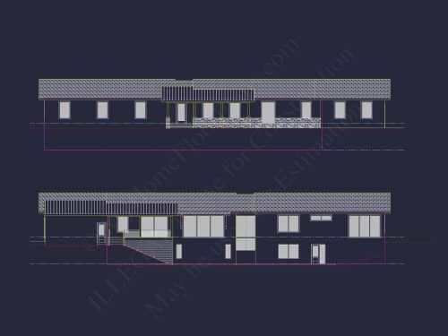 Modern 2-Story House Plan with Open Layout & CAD Blueprints
