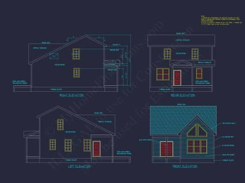 Cozy 2-Story Cabin Floor Plan with Vaulted Ceilings & Wraparound Porch