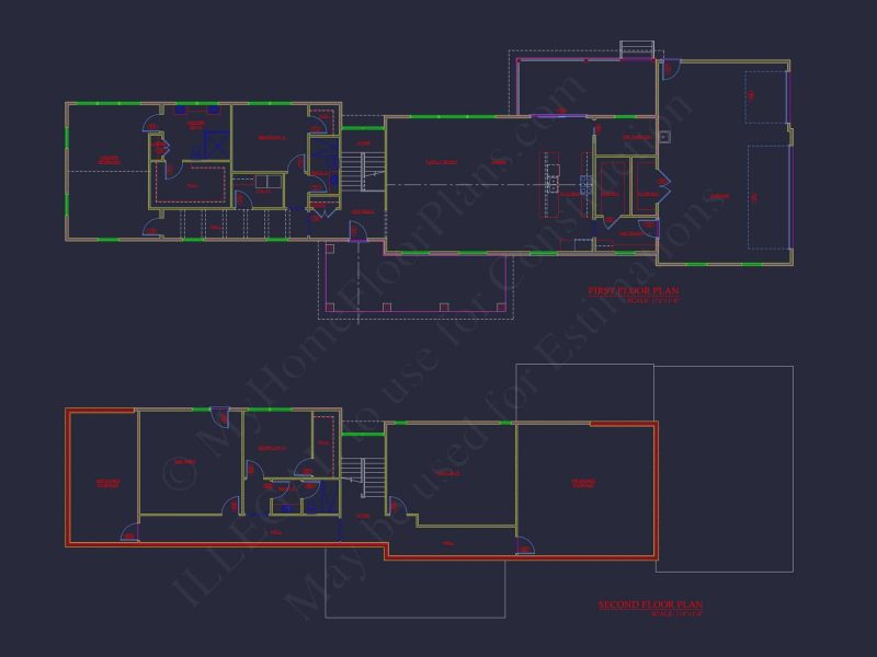 Modern 2-Story House Plan with Open Layout & CAD Blueprints