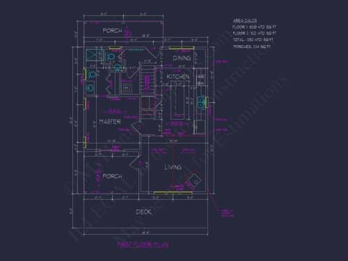 Cozy 2-Story Cabin Floor Plan with Vaulted Ceilings & Wraparound Porch