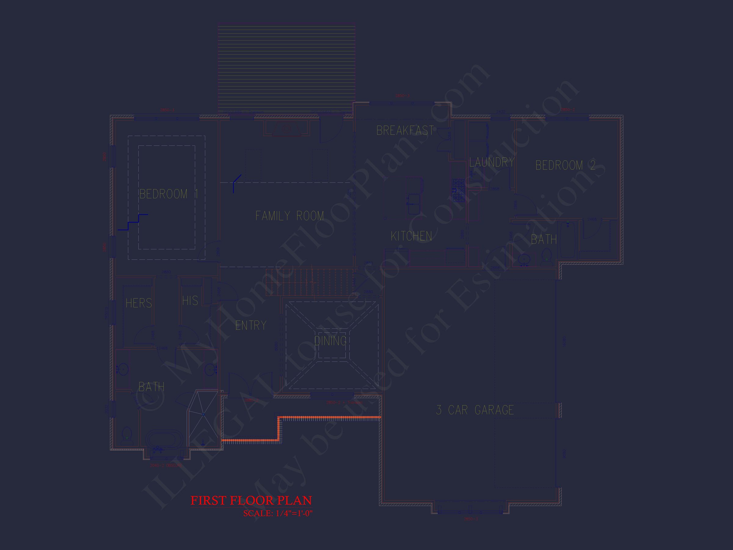 Elegant Home Plan with 2 Floors,4 Bedrooms & CAD Designs